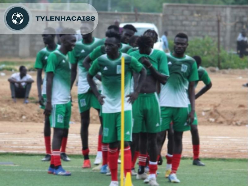 Các cầu thủ của đội bóng Nam Sudan